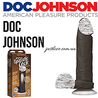 Doc Johnson The Realistic Cock 8 inch Black Ultraskyn Vack-U-Lock 20,5см