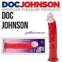 Гелевий фалоімітатор Doc Johnson Jelly Jewels Dong with Suction Cup Red 20см