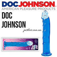 Фалоімітатор з присоскою Doc Johnson Jelly Jewels Dong with Suction Cup Blue 20см