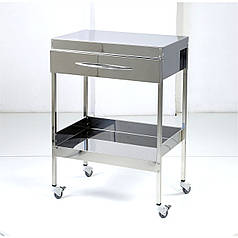 Стіл медичний з ящиком на 2 полиці (640) СтЯ-2П-640 (стіл інструментальний стіл маніпуляційний)