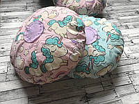 Набір круглих декоративних подушок "Єдинороги на рожевому, блакитному", Бавовна 100 %