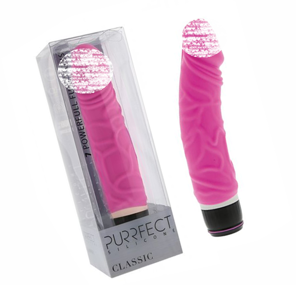 Силіконовий вібратор purfect silicone classic 6.5 inch pink