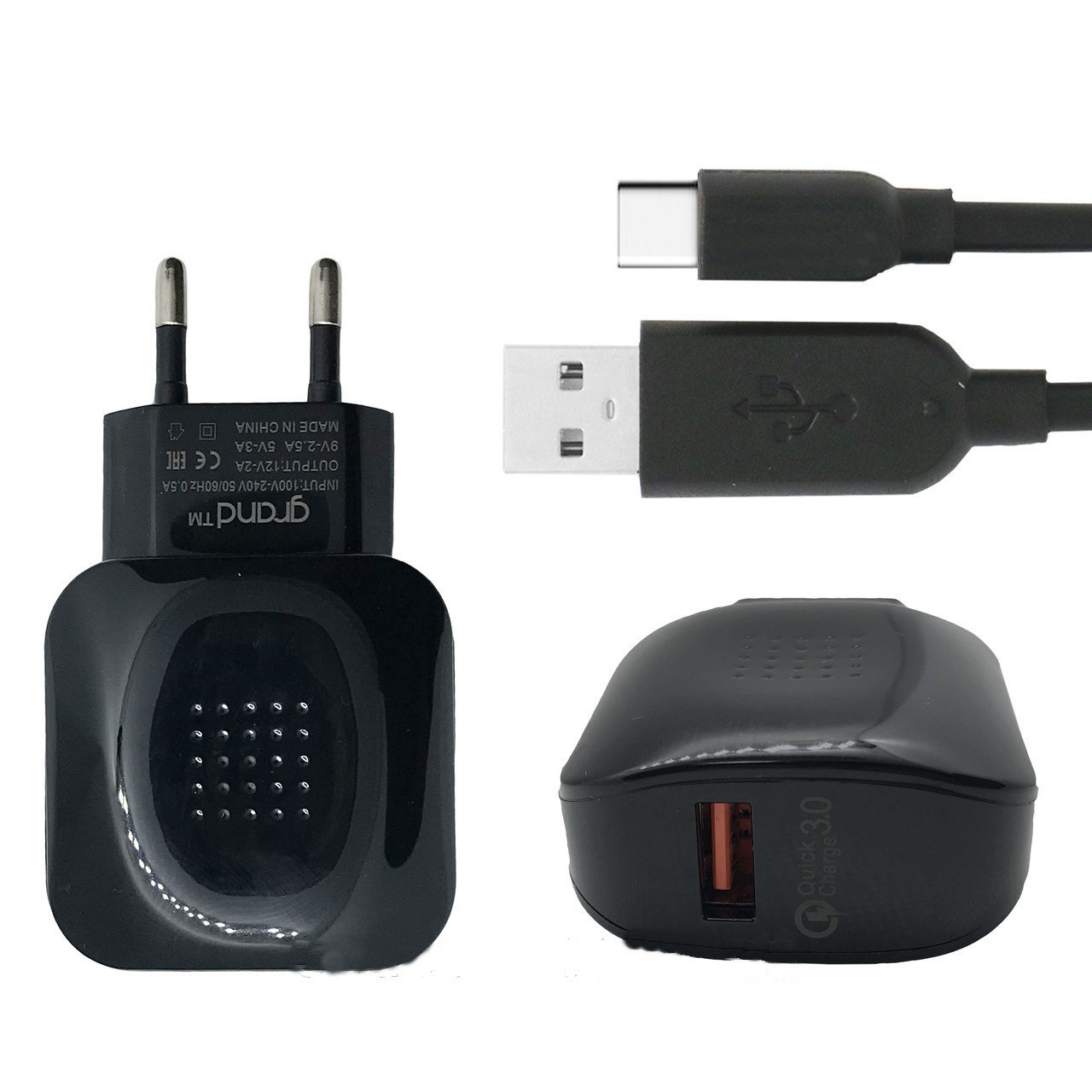 Зарядний пристрій quick charge 3.0 Grand з кабелем