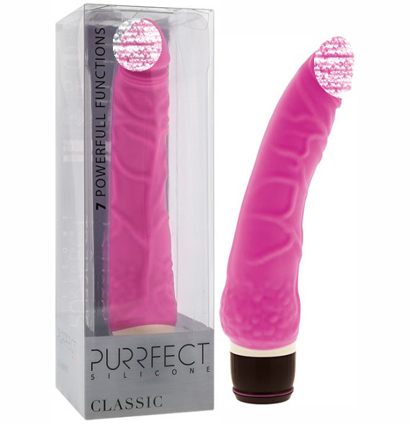 Силіконовий вібратор purfect silicone classic 7.1 inch pink