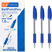 Ручка масляная поворотная CHIFON с резиновым гриппом синяя