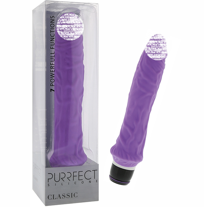 Силіконовий вібратор purfect silicone classic 8.5 inch purple