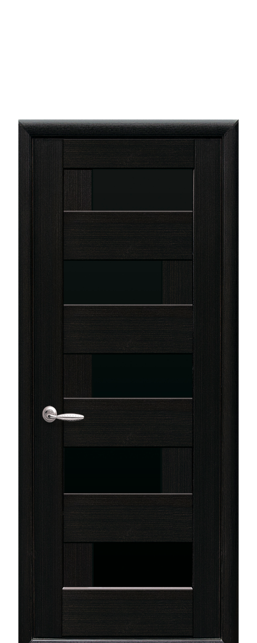 Дверне полотно Піана Венге New з чорним склом