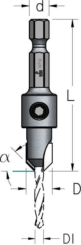 Зенковки зі свердлом HSS з плавною спіраллю D3,5/9,5