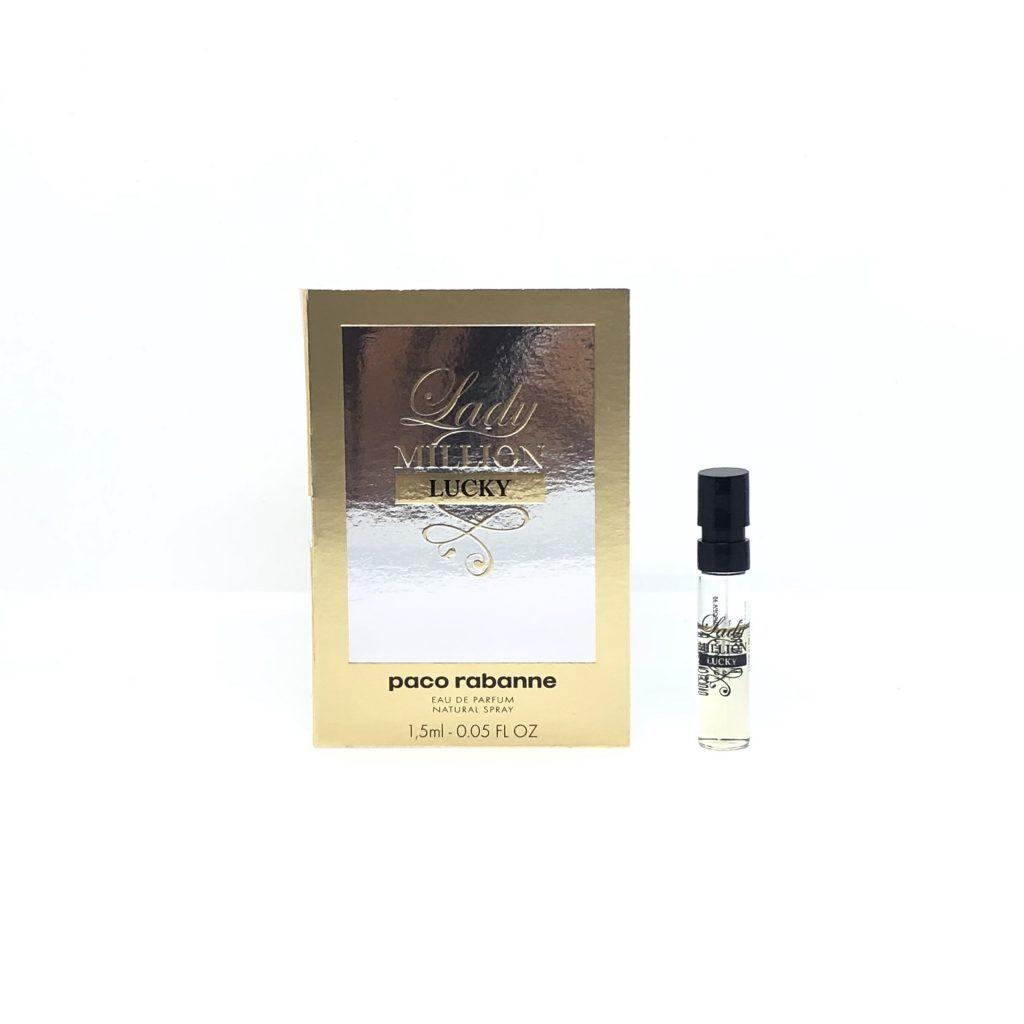 Жіночий пробник оригінальних парфумів Paco Rabanne Lady Million Lucky 1,5 мл, квітково-фруктовий аромат