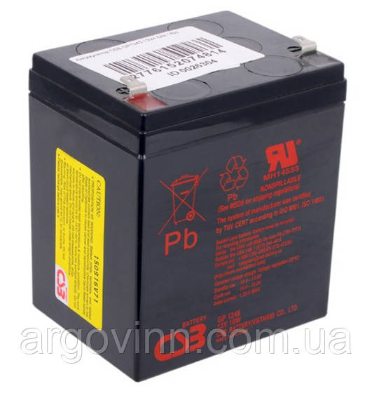 Акумуляторна батарея CSB GP1245F2, 12V 4.5Ah (90х70х100 (108)), 1.66 kg Q10