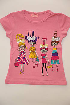 Дитяча рожева футболка для дівчинки "Модиці", 1-2 роки