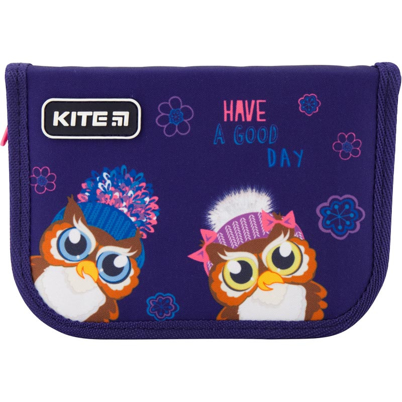 Пенал без наповнення Kite Education Owls K19-622-5, 1 відділення, 2 закоти