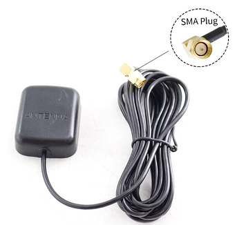 Антена GPS для автомагнітол 2 Din з навігацією Anroid Windows CE Роз'єм SMA різьба всередині кутовий штекер