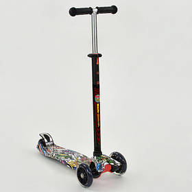 Самокат триколісний для хлопчика Best Scooter Максі 1386. Самокат зі світними колесами