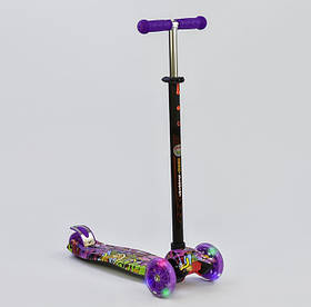 Самокат триколісний для дівчаток Best Scooter Максі 1390 зі світними колесами