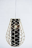 Світильник стельовий плетений чорно-білий Крапля висота 40см