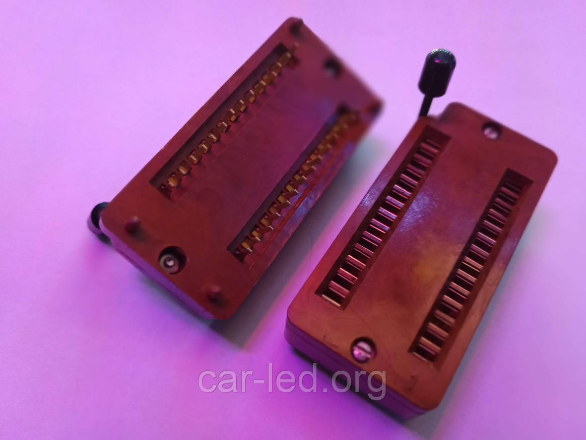 DIP карболітова панель 28-контактна з нульовим зусиллям 0.3"-0.6" RM2,54мм