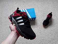 Чоловічі кросівки Adidas Fast Marathon Black/Red чорні з червоним, розміри 36-46, фото 4