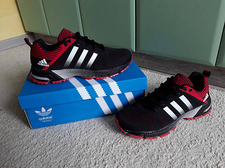 Чоловічі кросівки Adidas Fast Marathon Black/Red чорні з червоним, розміри 36-46, фото 1