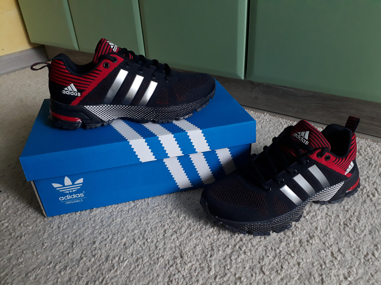 Чоловічі кросівки Adidas Fast Marathon Blue/Red темно-сині з червоним, розміри 36-41
