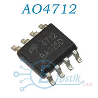 AO4712, MOSFET транзистор N канал, 30В, 11.2А, SOP8