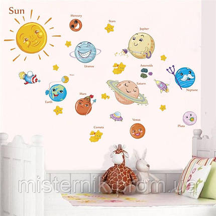 Наклейка Сонячна система на стіну, фото 2