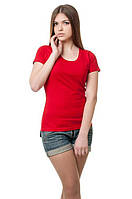 Женская футболка однотонная - красный