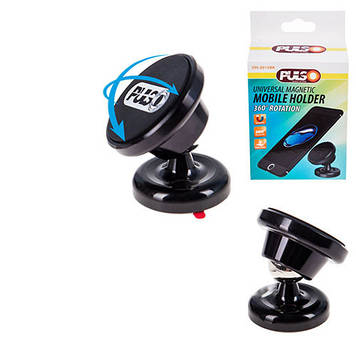 Магнітний тримач для телефона в автомобіль на панель на торпеду PULSO UH-2015BK