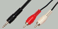 Шнур штекер 3,5 мм стерео- два штекери RCA, 1,2 метра