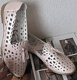 Versace ! Слабкі жіночі річні шкіряні балони взуття натуральна в стилі Версаче шкіра колір пудра., фото 6