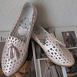 Versace ! Слабкі жіночі річні шкіряні балони взуття натуральна в стилі Версаче шкіра колір пудра., фото 2