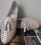 Versace ! Слабкі жіночі річні шкіряні балони взуття натуральна в стилі Версаче шкіра колір пудра., фото 8