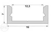 Алюмінієвий профіль для світлодіодної стрічки ЛП-7 накладний, фото 3