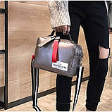 Сумка жіноча з текстильним ремінцем (бронзова), фото 4