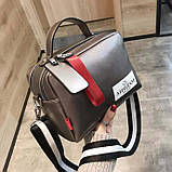 Сумка жіноча з текстильним ремінцем (бронзова), фото 3