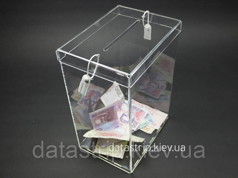 Универсальный ящик для пожертвований 210x300x150 под пломбу, бокс для денег. Объем 10 литров - фото 4 - id-p151187851