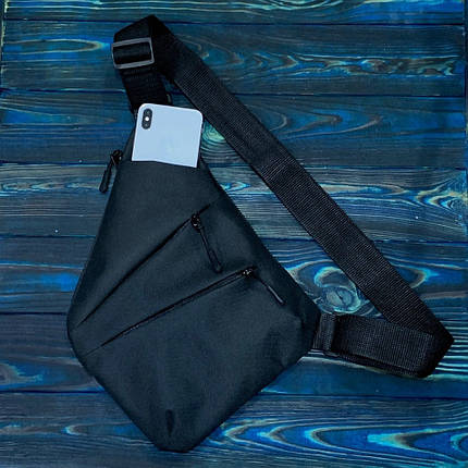 Рюкзак-слінг-сумка-кобура-месенджер / Чоловіча Сумка Crossbody Через Плече Чорна, фото 2