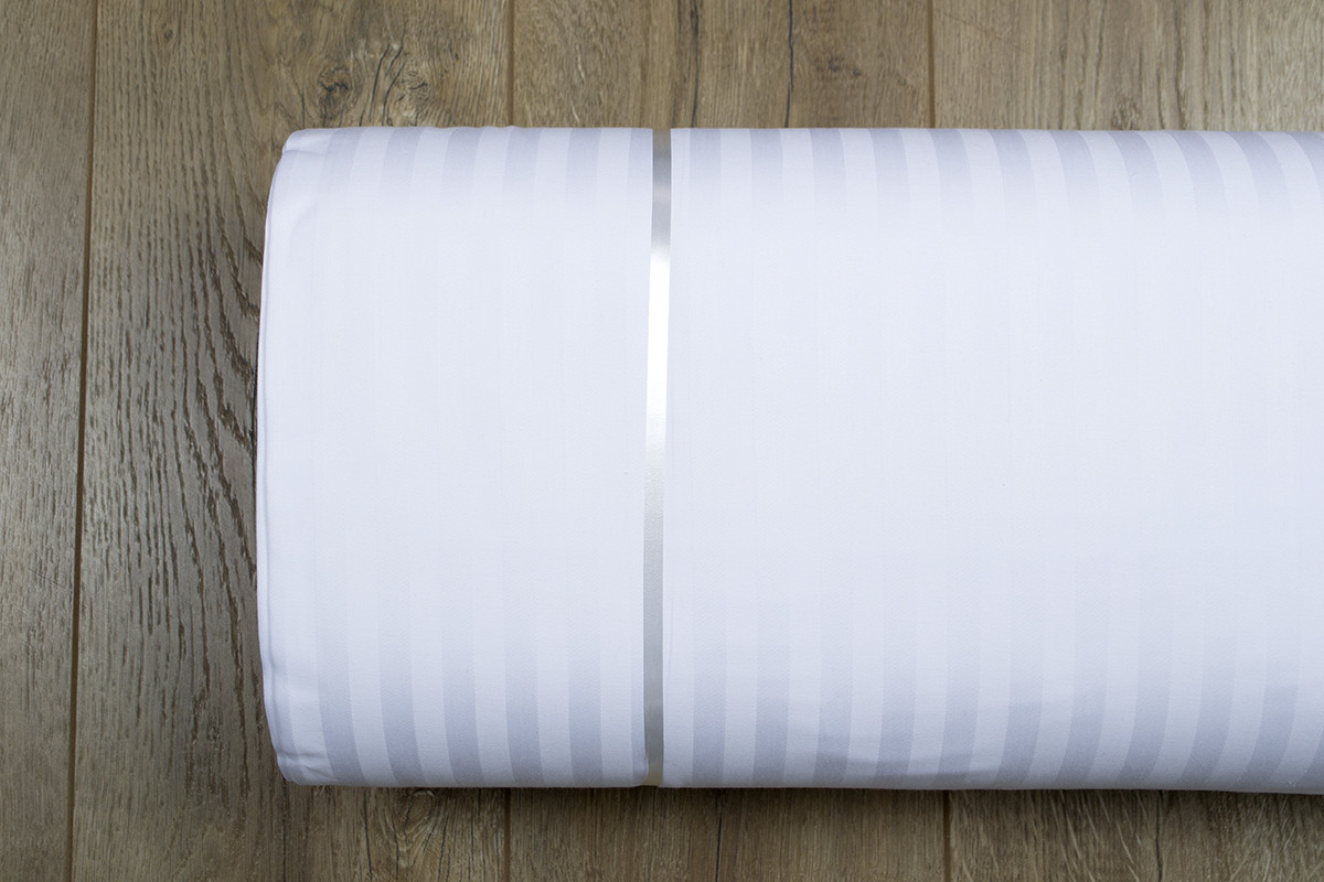 Тканина Туреччина сатин страйп 1*1 білий ширина 280 (рулон 150 м/пог), фото 1