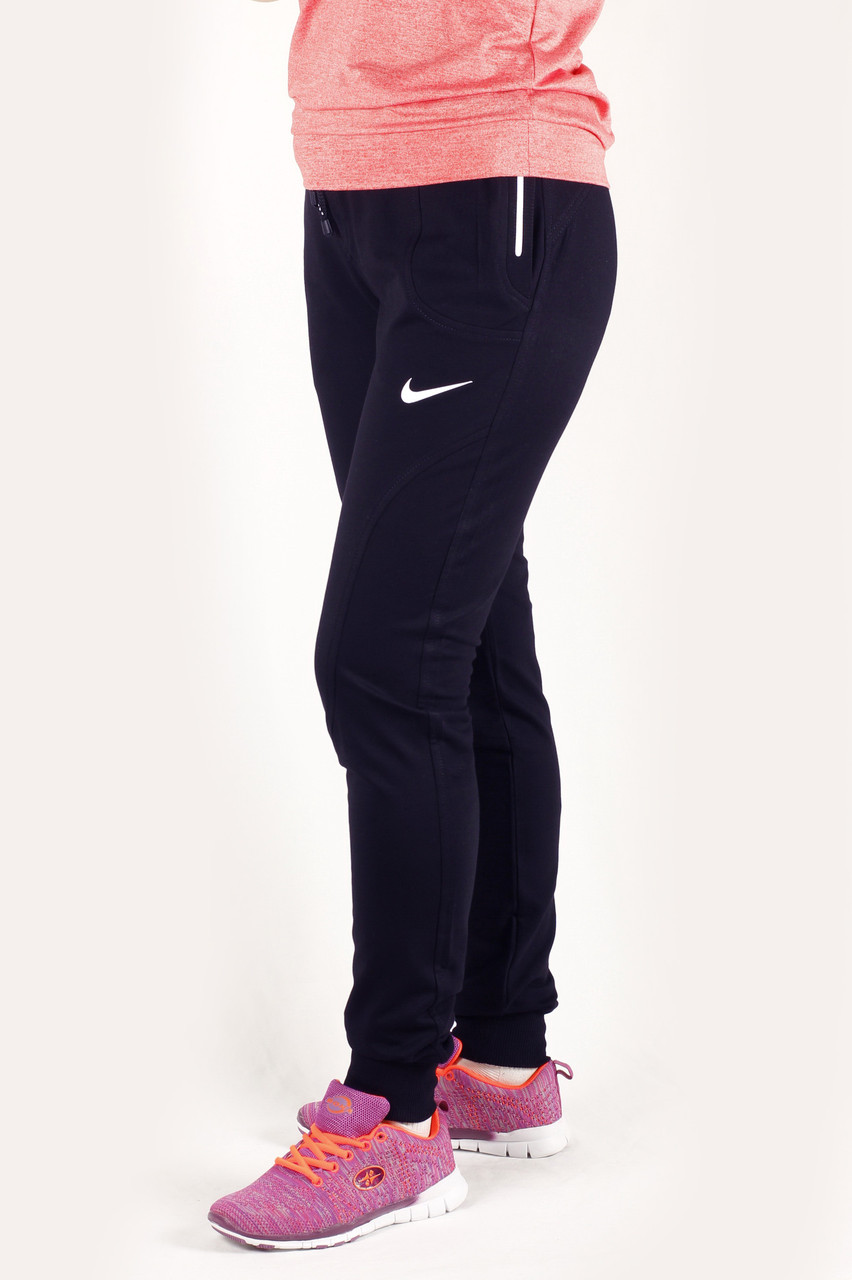 Штани спортивні трикотажні жіночі сині Розміри L(50/52)