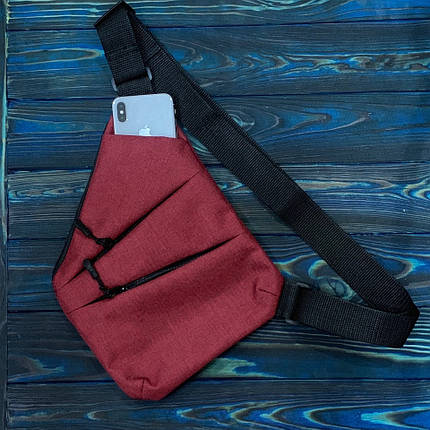 Рюкзак-слінг-сумка-кобура-месенджер / Чоловіча Сумка Crossbody Через Плече Червона, фото 2