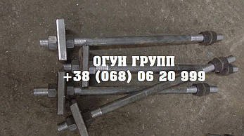 Фундаментний Болт М110 тип 2 з анкерним плитою ГОСТ 24379.1-80, фото 3