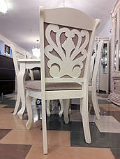 Круглий стіл для вітальні або кухні в класичному стилі Мадрид Sof, колір білий, фото 2