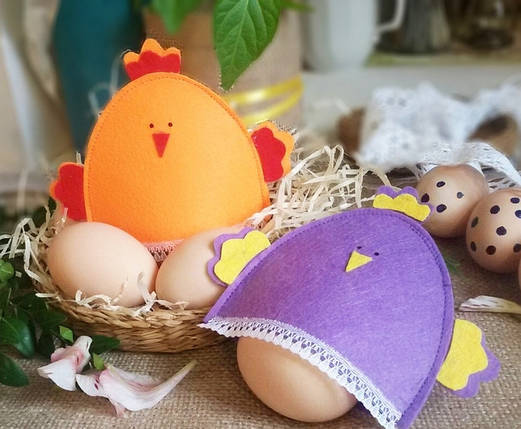 Великодні курочки для яєць жовтогарячий , фото 1