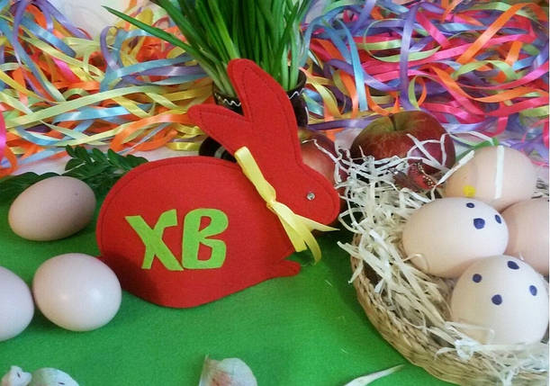 Великодній заєць для яєць червоний кролик, фото 1