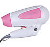 Фен дорожній Gemei GM-1756 1200W Рожевий (5205), фото 3