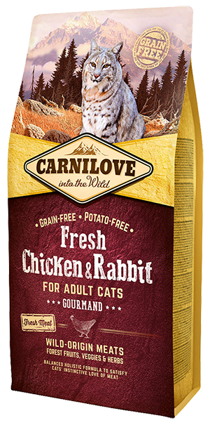 Carnilove Fresh Chicken & Rabbit Gourmand for Adult cats для кішок з куркою і кроликом 400 г 2 кг