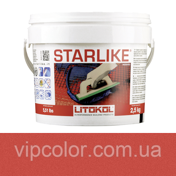 Litokol Starlike гламур кольору С. 450 Червоний 2,5 кг двокомпонентний склад для фуги STRRSO02.5
