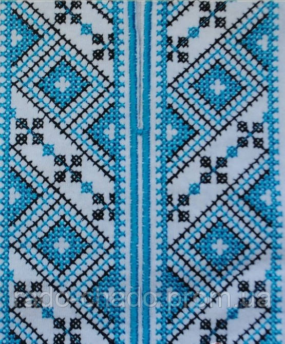 Вишиванка трикотажна для хлопчика "Ігнат" 104-152/довгий рукав/синьо-блакитна