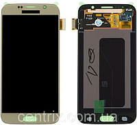 Дисплей (экран) для Samsung G920F Galaxy S6 + тачскрин, золотистый, Gold Platinum, оригинал