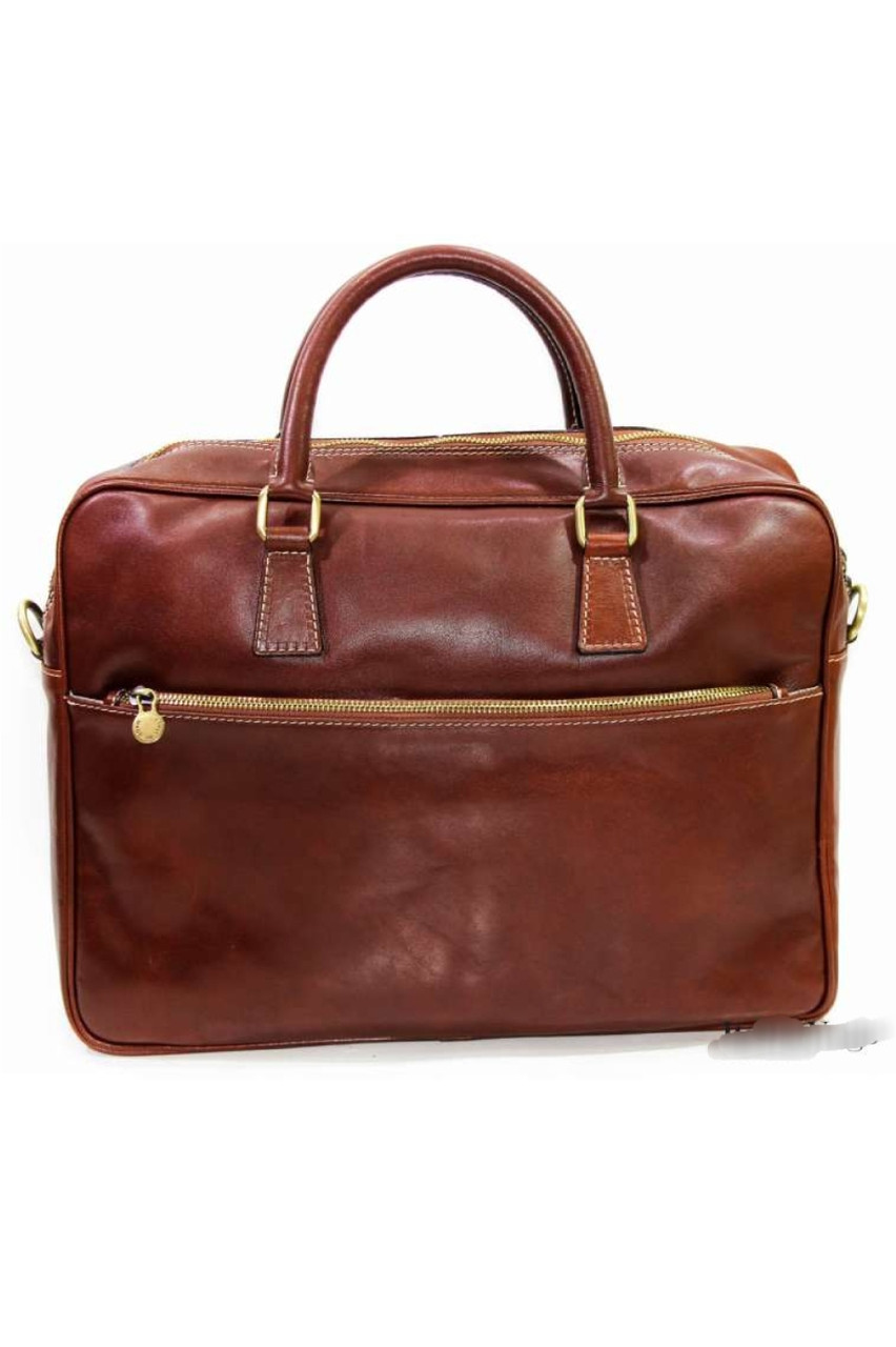 Ділова шкіряна сумка портфель для документів і перенесення ноутбука через плече, фото 1